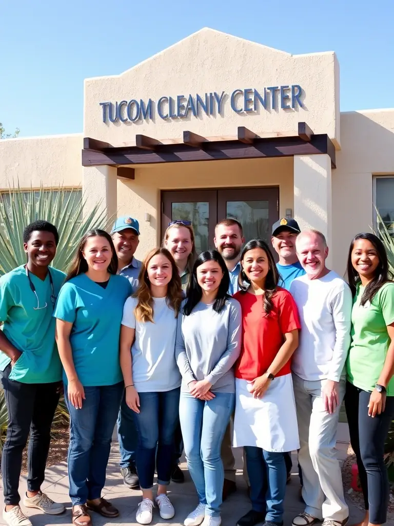 A photo of the H & L Cleaning team, highlighting their local roots and community involvement in Tucson, Arizona.